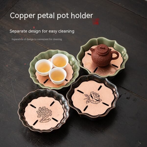 Celadon Vintage Brass Petal Tea Tray