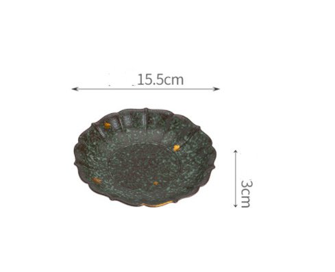 Bronze Glaze Scholar Water Drop Container Ceramic Tea Ware Bamboo Tea Tray Saucer