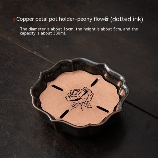 Celadon Vintage Brass Petal Tea Tray