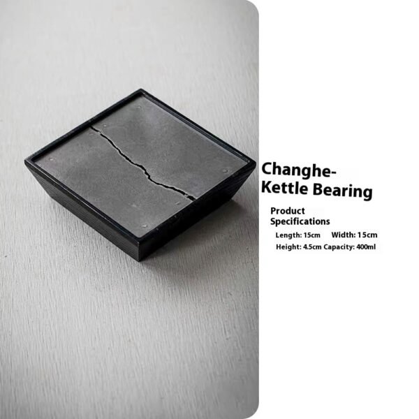 Ash Charcoal Black Square Pot Tray Water Storage Tea Table