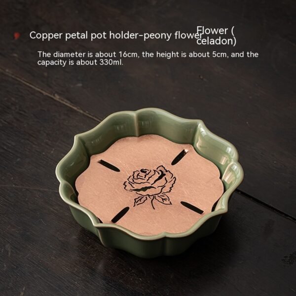 Celadon Vintage Brass Petal Tea Tray