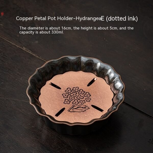 Celadon Vintage Brass Petal Tea Tray