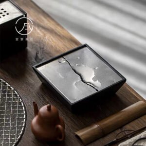 Ash Charcoal Black Square Pot Tray Water Storage Tea Table
