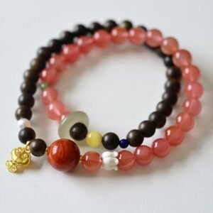 Natural Agarwood+Natural Southern Red Agate bracelet