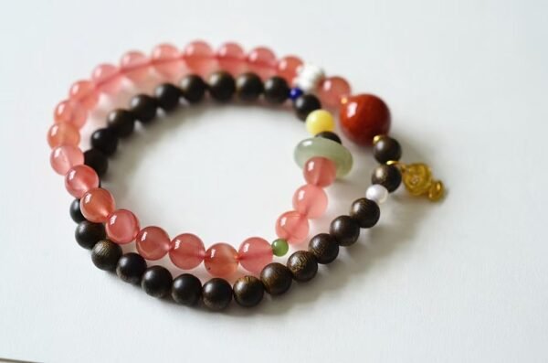 Natural Agarwood+Natural Southern Red Agate bracelet
