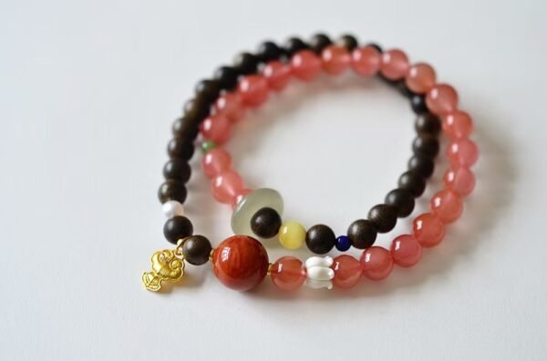 Natural Agarwood+Natural Southern Red Agate bracelet