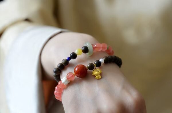 Natural Agarwood+Natural Southern Red Agate bracelet