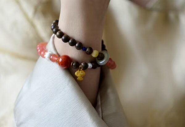 Natural Agarwood+Natural Southern Red Agate bracelet